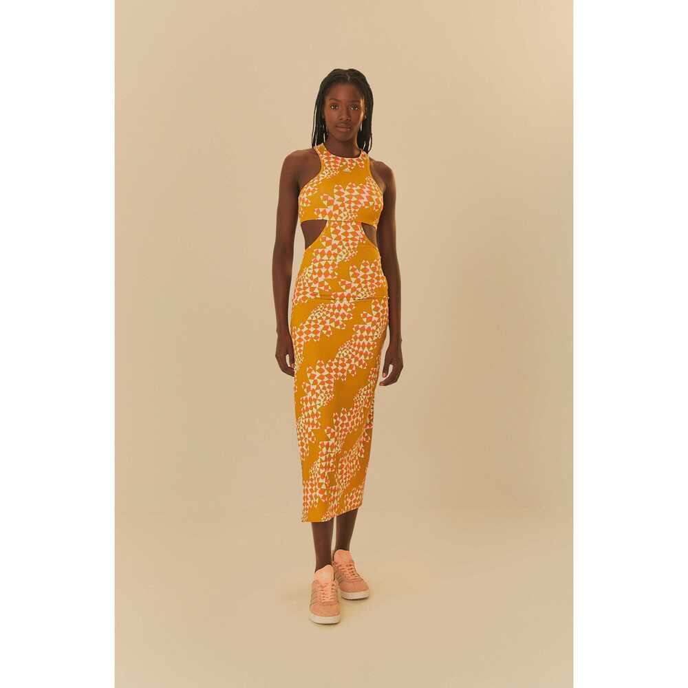 Adidas and Farm Rio Farm Psychedelic Wave Green Dress